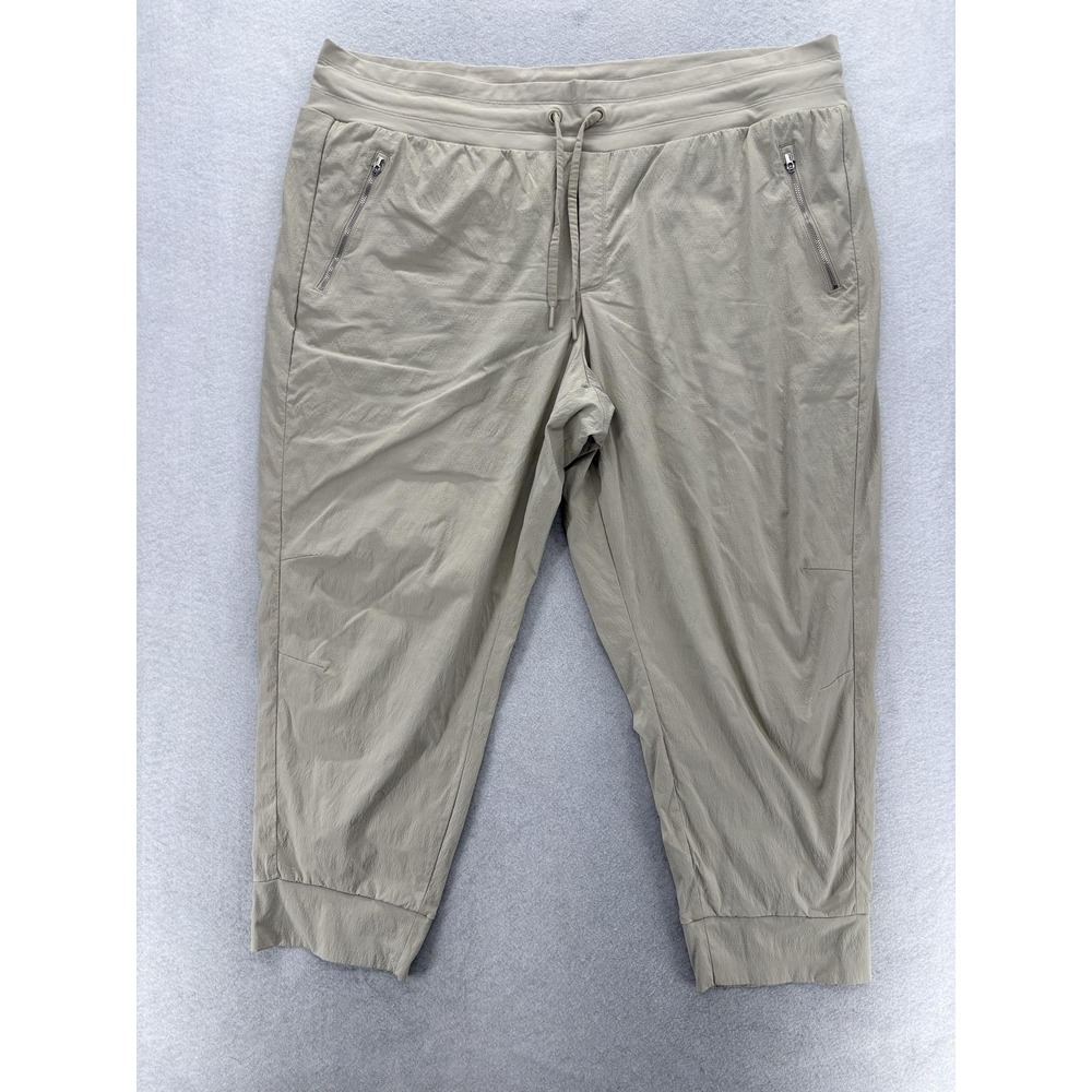 Athleta Trekkie Mid Rise Legacy Jogger Pants Womens 24 Beige Stretch Casual Gym